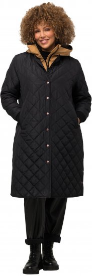 Ulla Popken 2-in-1 Quilted Fleece Lined Coat Black - Chaquetas - 