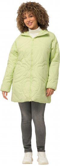 Ulla Popken HYPRAR Heart Quilted Jacket Light Sage - Chaquetas - 