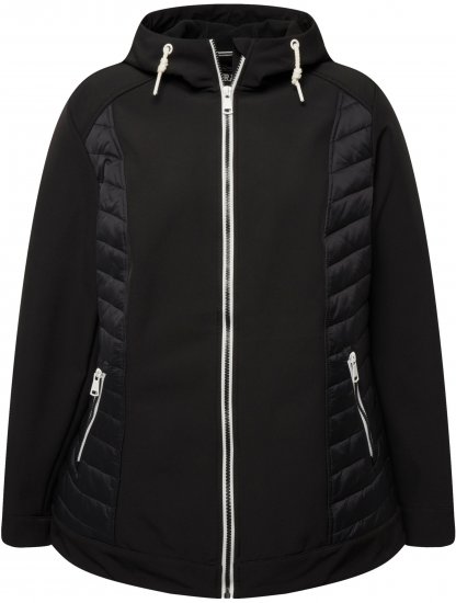 Ulla Popken Hyprar Quilt Mix Jacket Black - Chaquetas - 