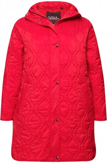 Ulla Popken HYPRAR Quilted Water-Repellent Jacket Red Salsa - Chaquetas - 