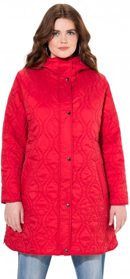 Ulla Popken HYPRAR Quilted Water-Repellent Jacket Red Salsa - Chaquetas - 