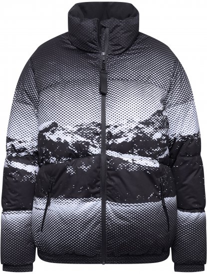 Ulla Popken HYPRAR Mountain Scene Performance Puffer Jacket Black - Chaquetas - 