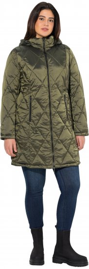 Ulla Popken HYPRAR Diamond Quilted Jacket Bottle Green - Chaquetas - 