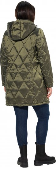 Ulla Popken HYPRAR Diamond Quilted Jacket Bottle Green - Chaquetas - 