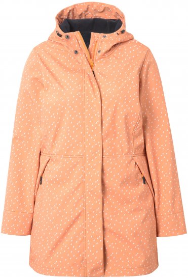 Ulla Popken Raindrop Print Longline Waterproof Jacket Mandarin - Chaquetas - 