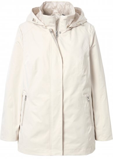 Ulla Popken Long Triple Function Softshell Jacket Natural White - Chaquetas - 