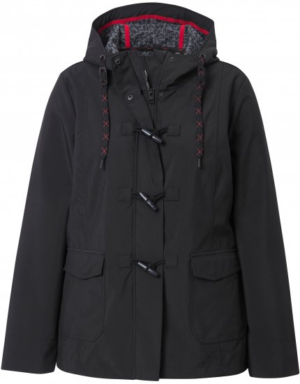 Ulla Popken HYPRAR Toggle Button Microfleece Lined Jacket Black - Chaquetas - 