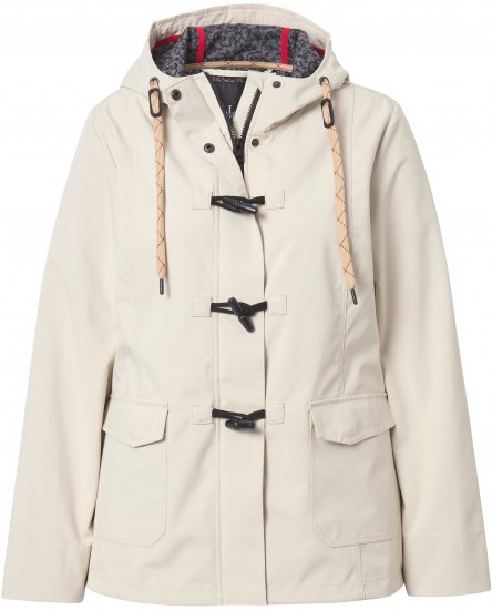 Ulla Popken HYPRAR Toggle Button Microfleece Lined Jacket Light Champagne - Chaquetas - 