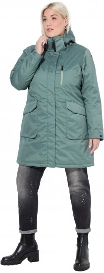 Ulla Popken HYPRAR Drawstring Waist Parka Grey Green - Chaquetas - 