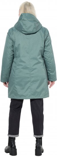 Ulla Popken HYPRAR Drawstring Waist Parka Grey Green - Chaquetas - 