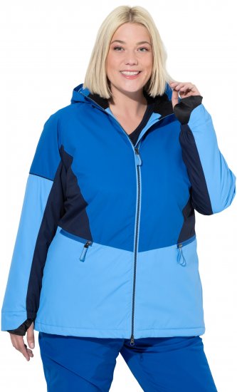 Ulla Popken HYPRAR Performance Colorblock Ski Jacket Denim Blue - Chaquetas - 
