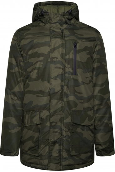 Kam Jeans KV143 Camo Print Hooded Coat Khaki - Chaquetas - Chaquetas Tallas Grandes 2XL-8XL