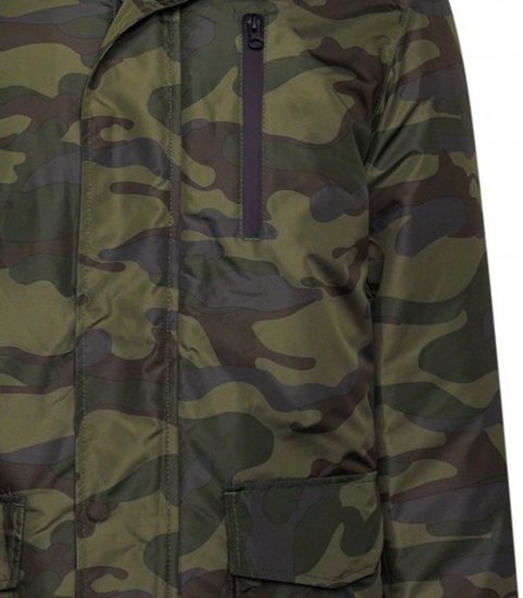 Kam Jeans KV143 Camo Print Hooded Coat Khaki - Chaquetas - Chaquetas Tallas Grandes 2XL-8XL