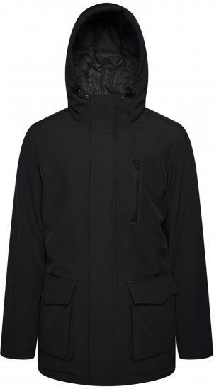 Kam Jeans KV144 Long Quilted Softshell Parka Black - Chaquetas - Chaquetas Tallas Grandes 2XL-8XL