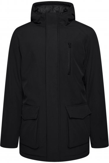 Kam Jeans KV144 Long Quilted Softshell Parka Black - Chaquetas - Chaquetas Tallas Grandes 2XL-8XL