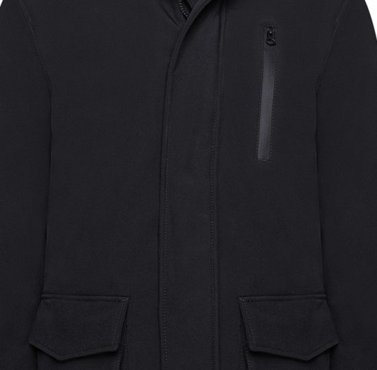 Kam Jeans KV144 Long Quilted Softshell Parka Black - Chaquetas - Chaquetas Tallas Grandes 2XL-8XL