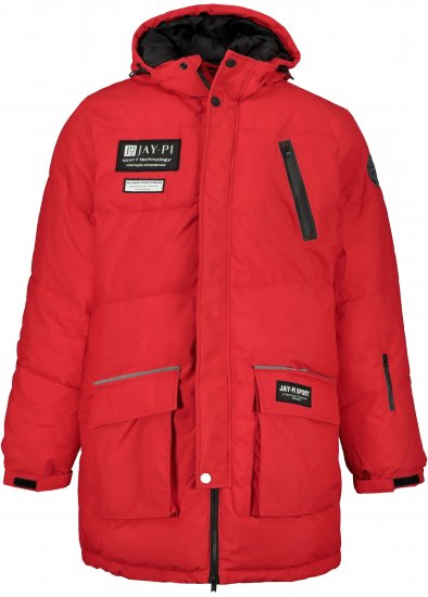 JAY-PI Warm Quilted Parka Dual Function Windproof and Water Repellent Red - Chaquetas - Chaquetas Tallas Grandes 2XL-8XL