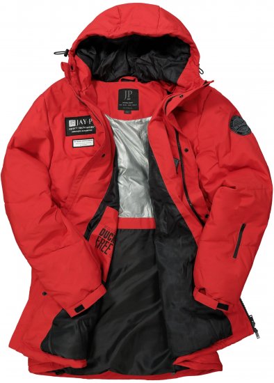 JAY-PI Warm Quilted Parka Dual Function Windproof and Water Repellent Red - Chaquetas - Chaquetas Tallas Grandes 2XL-8XL