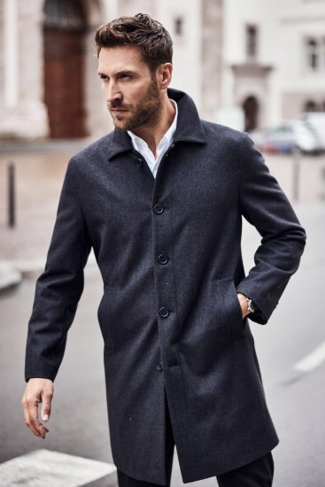 JP1880 Coat Wool Blend Water Repellent Dark Grey - Chaquetas - Chaquetas Tallas Grandes 2XL-8XL