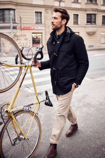 JP1880 Dufflecoat Water-repellent Black - Chaquetas - Chaquetas Tallas Grandes 2XL-8XL