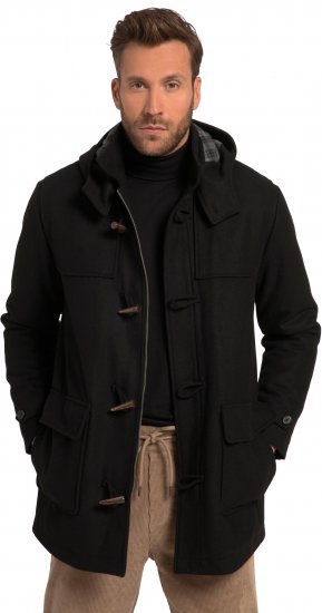 JP1880 Dufflecoat Water-repellent Black - Chaquetas - Chaquetas Tallas Grandes 2XL-8XL