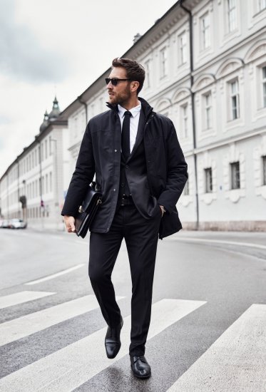 JP1880 Jacket Business Waterproof Black - Chaquetas - Chaquetas Tallas Grandes 2XL-8XL