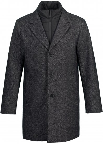 JP1880 Coat Wool Blend Quilted Insert Black - Chaquetas - Chaquetas Tallas Grandes 2XL-8XL