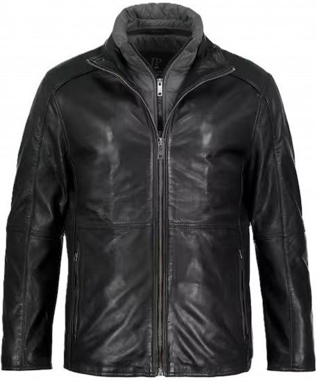JP1880 Jacket Nappa Lamb Leather Black - Chaquetas - Chaquetas Tallas Grandes 2XL-8XL
