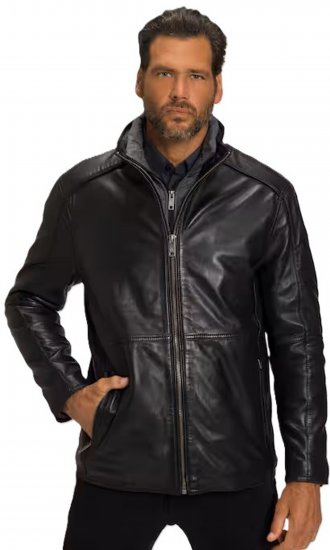 JP1880 Jacket Nappa Lamb Leather Black - Chaquetas - Chaquetas Tallas Grandes 2XL-8XL