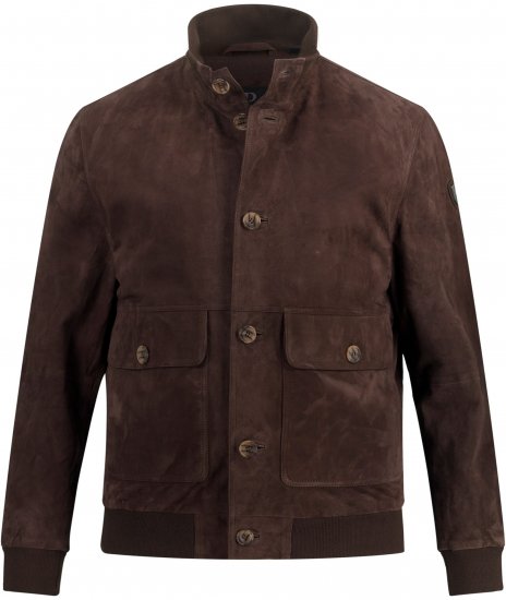 JP1880 Leather Jacket Goat Suede Espresso Brown - Chaquetas - Chaquetas Tallas Grandes 2XL-8XL