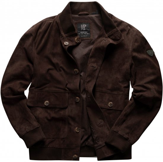 JP1880 Leather Jacket Goat Suede Espresso Brown - Chaquetas - Chaquetas Tallas Grandes 2XL-8XL