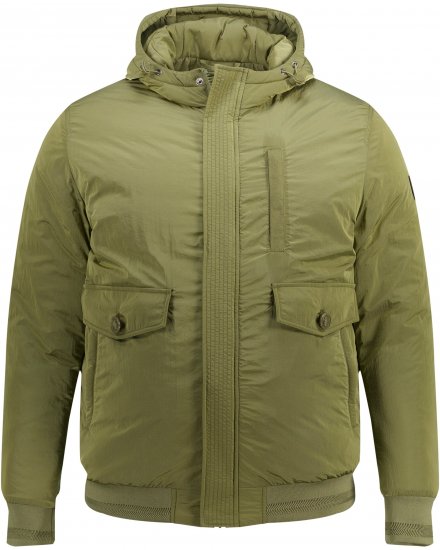 STHUGE Bomber Jacket With Hood Green - Chaquetas - Chaquetas Tallas Grandes 2XL-8XL