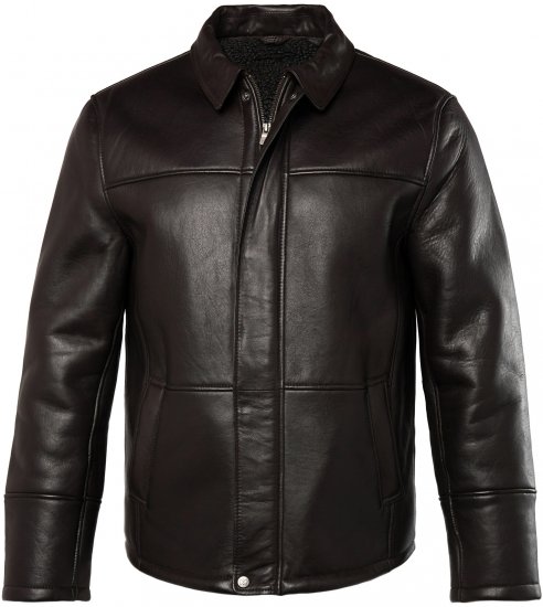 JP1880 Leather Jacket Soft Lamb Nappa Dark Brown - Chaquetas - Chaquetas Tallas Grandes 2XL-8XL