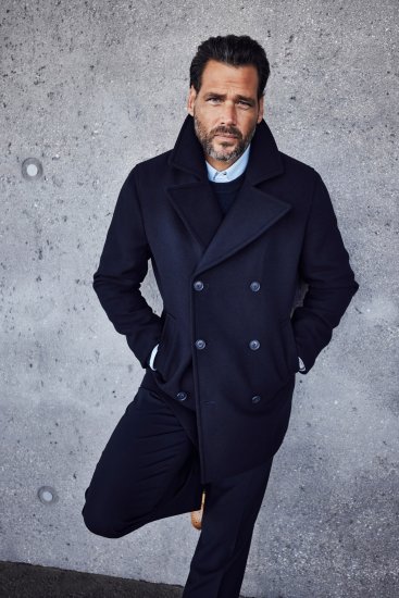 JP1880 Caban Short Double-breasted Overcoat Navy - Chaquetas - Chaquetas Tallas Grandes 2XL-8XL