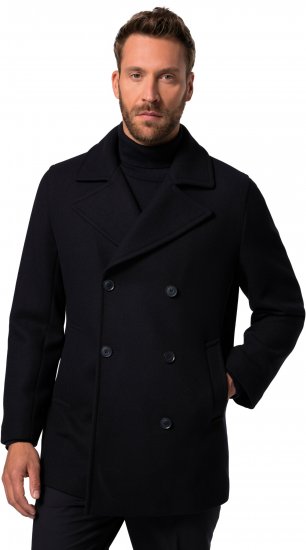 JP1880 Caban Short Double-breasted Overcoat Navy - Chaquetas - Chaquetas Tallas Grandes 2XL-8XL
