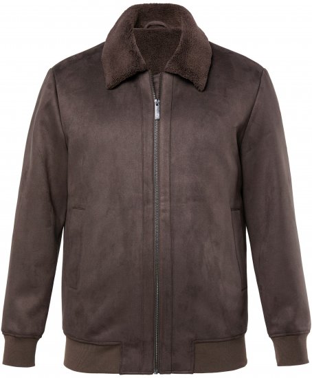 JP1880 Bomber Jacket Faux Leather Dark Brown - Chaquetas - Chaquetas Tallas Grandes 2XL-8XL