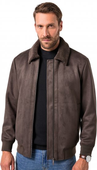 JP1880 Bomber Jacket Faux Leather Dark Brown - Chaquetas - Chaquetas Tallas Grandes 2XL-8XL