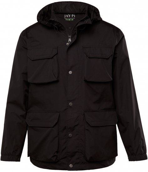Jay-Pi Jacket Technical Weatherproof Stomach Fit Black - Chaquetas - Chaquetas Tallas Grandes 2XL-8XL