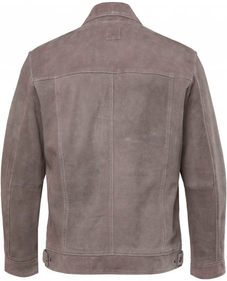 JP1880 Leather Jacket Lamskin Suede Grey - Chaquetas - Chaquetas Tallas Grandes 2XL-8XL