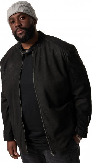 STHUGE Leather Biker Jacket Lamb Nappa Leather Black - Chaquetas - Chaquetas Tallas Grandes 2XL-8XL