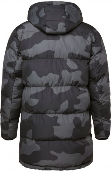 JP1880 Quilted Parka with Camouflage Drawstring Waist Black - Chaquetas - Chaquetas Tallas Grandes 2XL-8XL