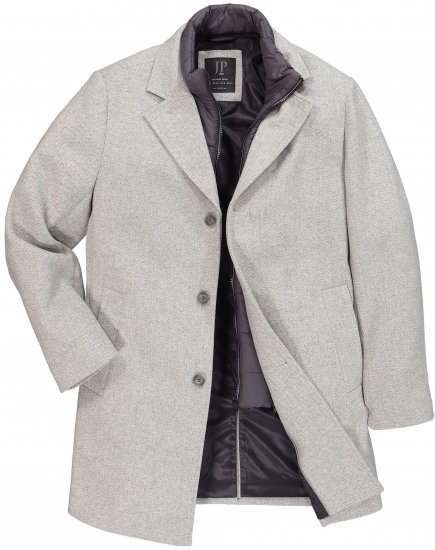 JP1880 Wool Blend Coat with Nylon Insert Grey - Chaquetas - Chaquetas Tallas Grandes 2XL-8XL