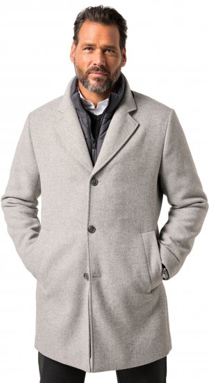 JP1880 Wool Blend Coat with Nylon Insert Grey - Chaquetas - Chaquetas Tallas Grandes 2XL-8XL