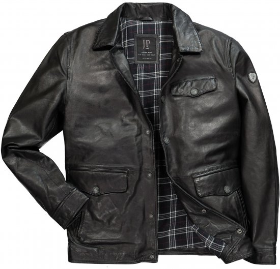 JP1880 Leather Jacket Finest Lamb Nappa Black - Chaquetas - Chaquetas Tallas Grandes 2XL-8XL