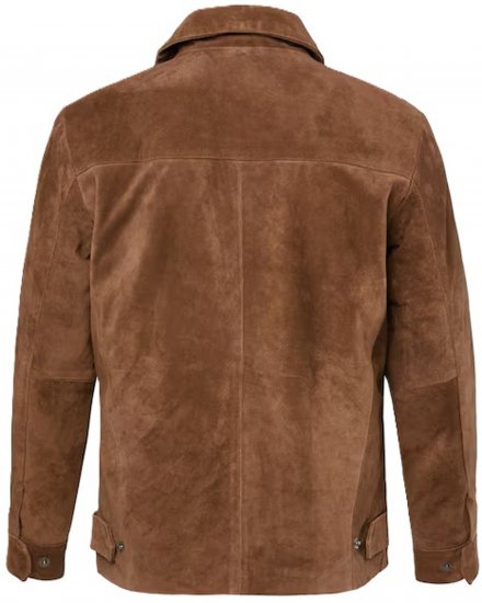 JP1880 Leather Jacket Genuine Cowhide Brown - Chaquetas - Chaquetas Tallas Grandes 2XL-8XL