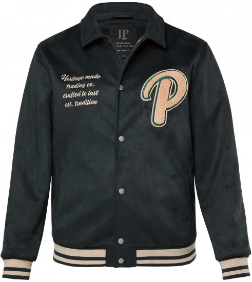 JP1880 Blouson Velour with Chest Embroidery Dark Green - Chaquetas - Chaquetas Tallas Grandes 2XL-8XL