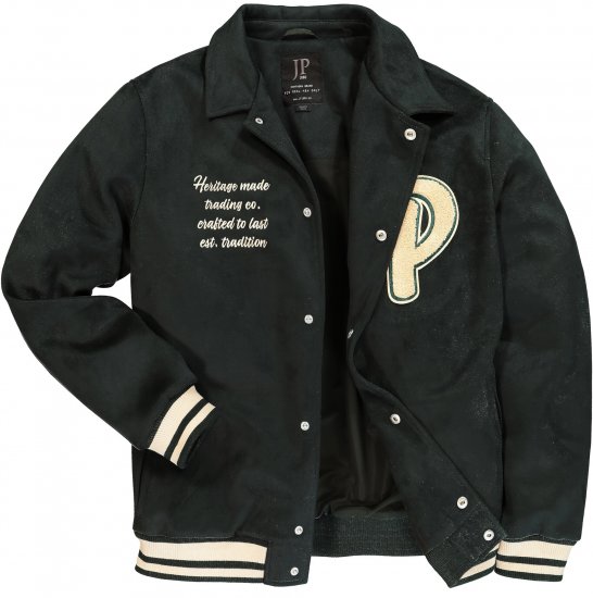 JP1880 Blouson Velour with Chest Embroidery Dark Green - Chaquetas - Chaquetas Tallas Grandes 2XL-8XL