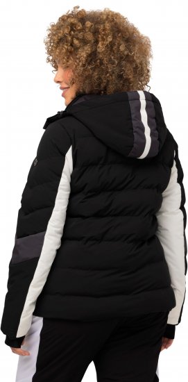 Ulla Popken HYPRAR Chevron Stripe Triple Function Quilted Fully Lined Ski Jacket Black - Chaquetas - 