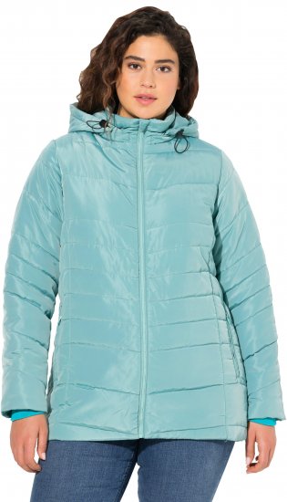 Ulla Popken Quilted Water Repellent Jacket Soft Turquoise - Chaquetas - 