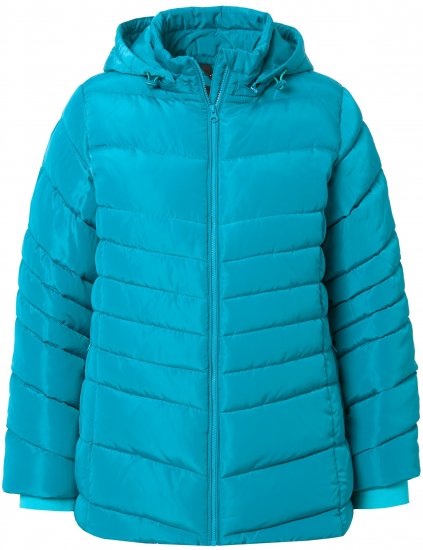 Ulla Popken Quilted Water Repellent Jacket Turquoise - Chaquetas - 